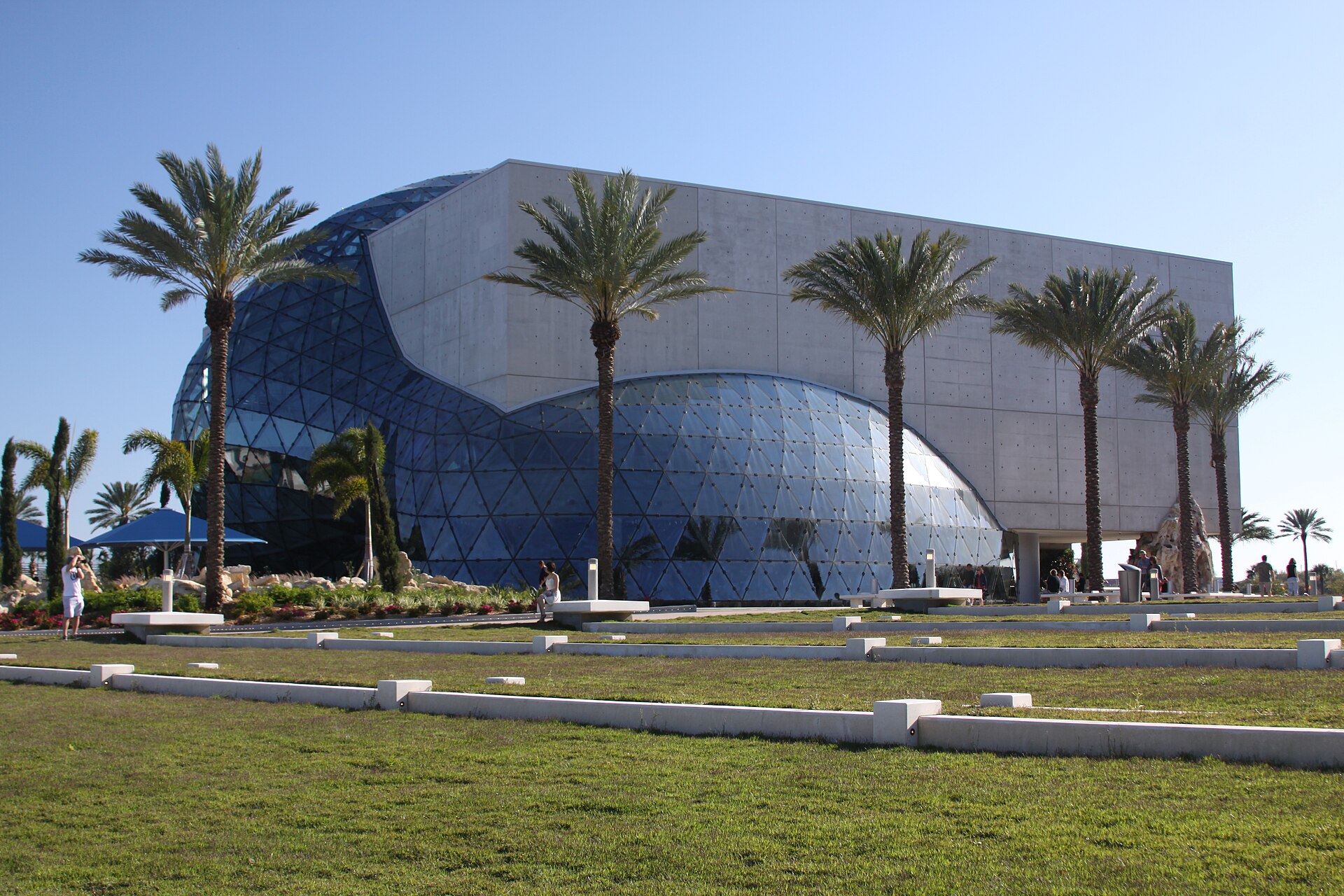 The glass bubble of the Dalí Museum on the St. Petersburg waterfront